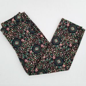 J.Crew Blue, Green Pink Floral Geometric Print Skimmer Ankle Pants Size 6